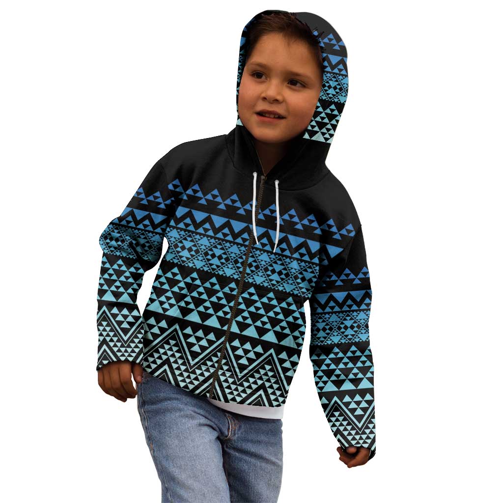 Maori Niho Taniwha Te Wheiao Kid Hoodie Moana Blue - Polynesian Pride