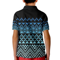 Maori Niho Taniwha Te Wheiao Kid Polo Shirt Moana Blue - Polynesian Pride
