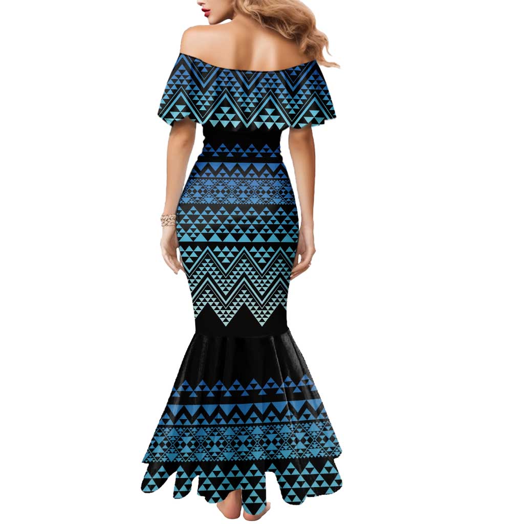 Maori Niho Taniwha Te Wheiao Mermaid Dress Moana Blue - Polynesian Pride