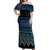 Maori Niho Taniwha Te Wheiao Off Shoulder Maxi Dress Moana Blue - Polynesian Pride