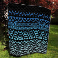 Maori Niho Taniwha Te Wheiao Quilt Moana Blue - Polynesian Pride
