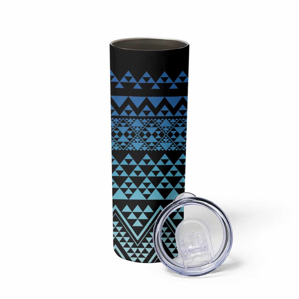 Maori Niho Taniwha Te Wheiao Skinny Tumbler Moana Blue - Polynesian Pride