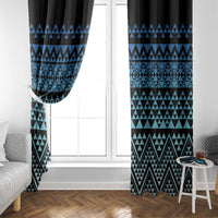 Maori Niho Taniwha Te Wheiao Window Curtain Moana Blue LT7 - Polynesian Pride