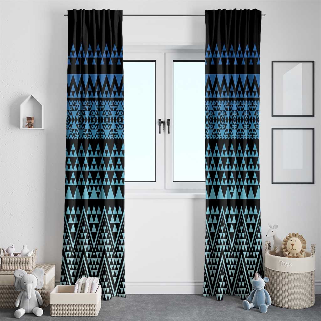 Maori Niho Taniwha Te Wheiao Window Curtain Moana Blue LT7 - Polynesian Pride