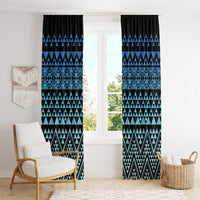 Maori Niho Taniwha Te Wheiao Window Curtain Moana Blue LT7 - Polynesian Pride