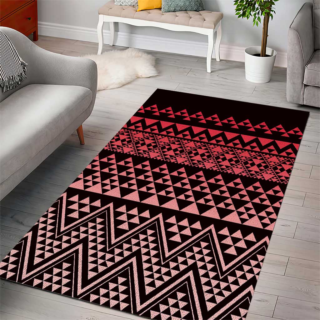 Maori Niho Taniwha Te Wheiao Area Rug Terracotta LT7 - Polynesian Pride