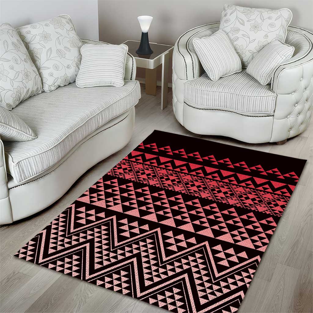 Maori Niho Taniwha Te Wheiao Area Rug Terracotta LT7 - Polynesian Pride