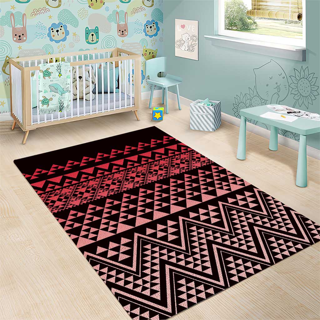 Maori Niho Taniwha Te Wheiao Area Rug Terracotta LT7 - Polynesian Pride