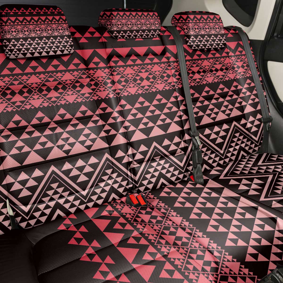 Maori Niho Taniwha Te Wheiao Back Car Seat Cover Terracotta - Polynesian Pride