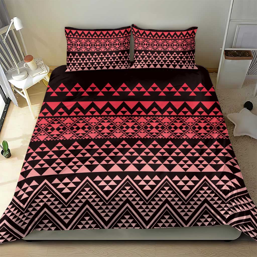 Maori Niho Taniwha Te Wheiao Bedding Set Terracotta - Polynesian Pride