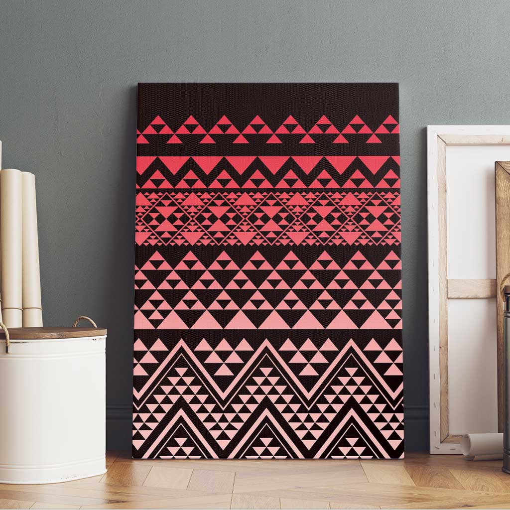 Maori Niho Taniwha Te Wheiao Canvas Wall Art Terracotta - Polynesian Pride