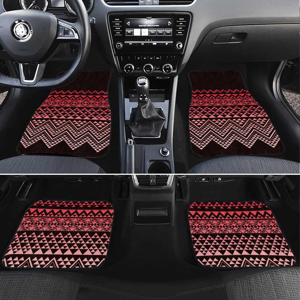 Maori Niho Taniwha Te Wheiao Car Mats Terracotta LT7 Set 4pcs Terracotta - Polynesian Pride