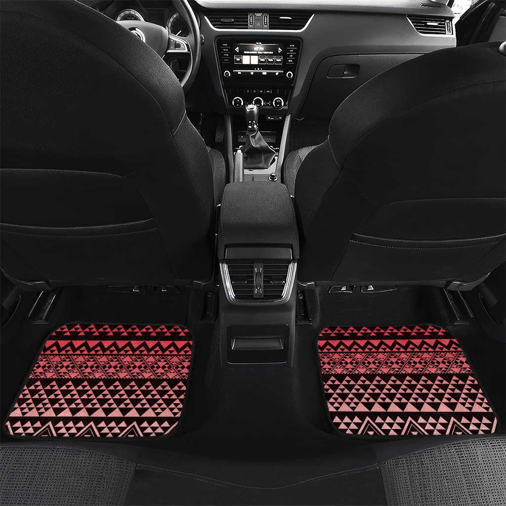 Maori Niho Taniwha Te Wheiao Car Mats Terracotta LT7 Set 2pcs - Back Terracotta - Polynesian Pride