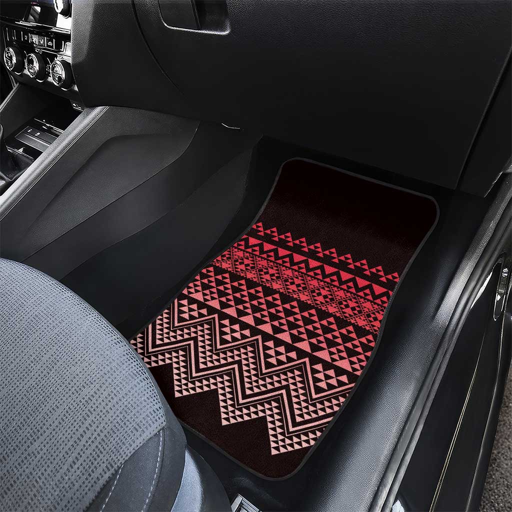 Maori Niho Taniwha Te Wheiao Car Mats Terracotta LT7 - Polynesian Pride