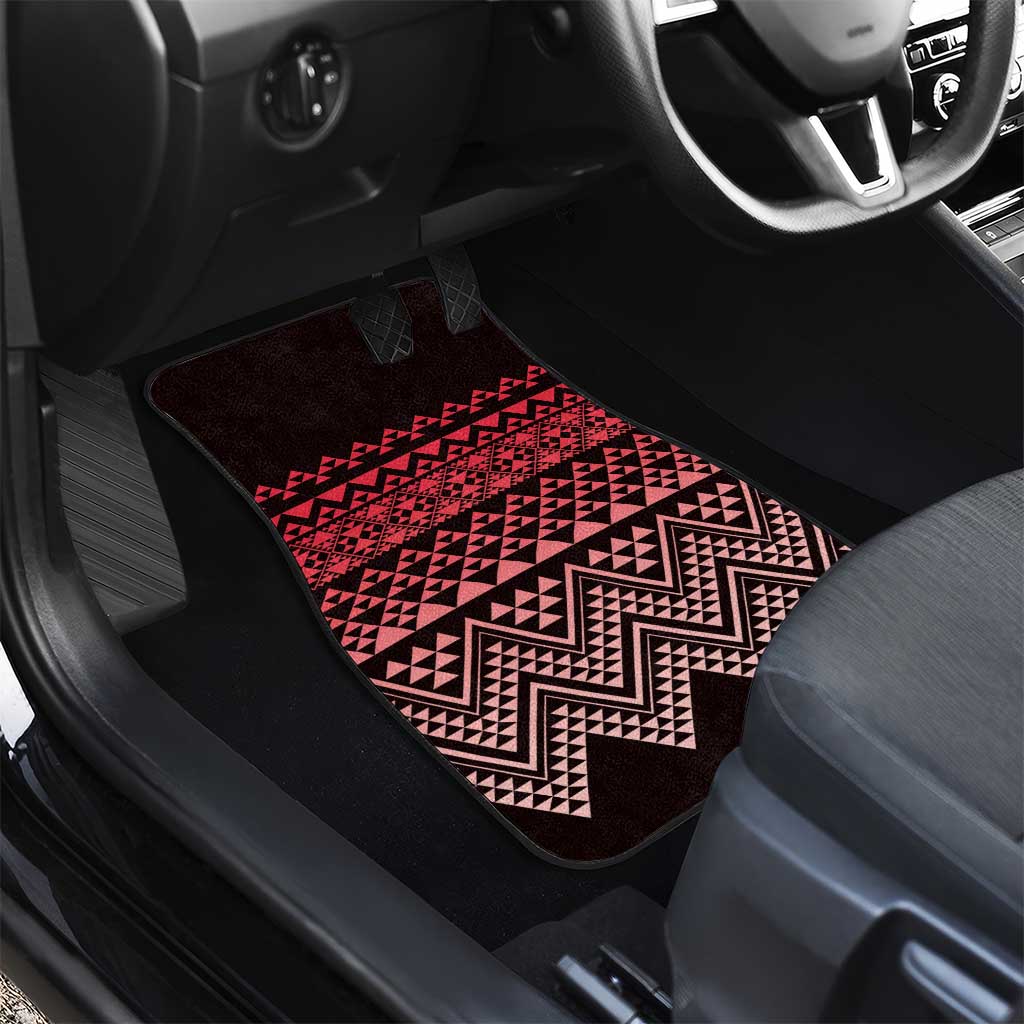 Maori Niho Taniwha Te Wheiao Car Mats Terracotta LT7 - Polynesian Pride
