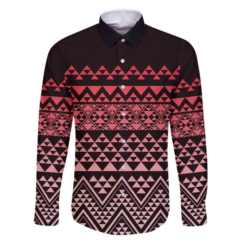 Maori Niho Taniwha Te Wheiao Family Matching Tank Maxi Dress and Hawaiian Shirt Terracotta - Polynesian Pride