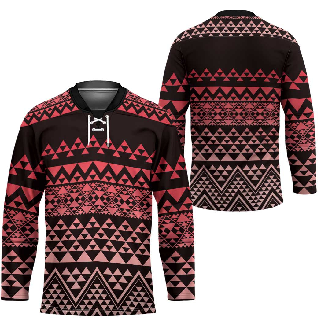 Maori Niho Taniwha Te Wheiao Hockey Jersey Terracotta - Polynesian Pride