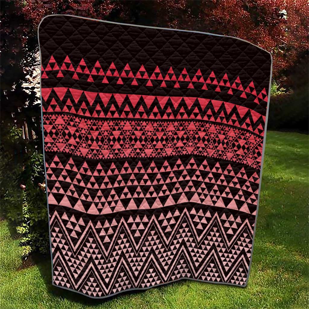 Maori Niho Taniwha Te Wheiao Quilt Terracotta - Polynesian Pride