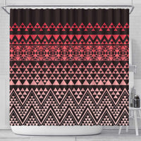 Maori Niho Taniwha Te Wheiao Shower Curtain Terracotta - Polynesian Pride