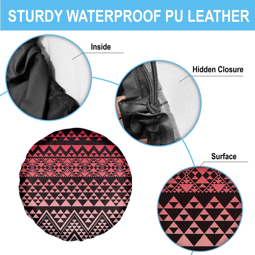 Maori Niho Taniwha Te Wheiao Spare Tire Cover Terracotta - Polynesian Pride