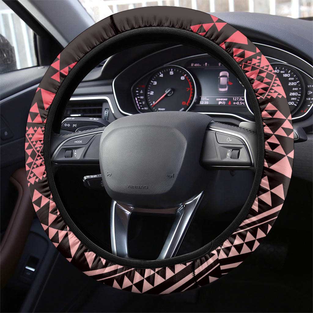Maori Niho Taniwha Te Wheiao Steering Wheel Cover Terracotta - Polynesian Pride