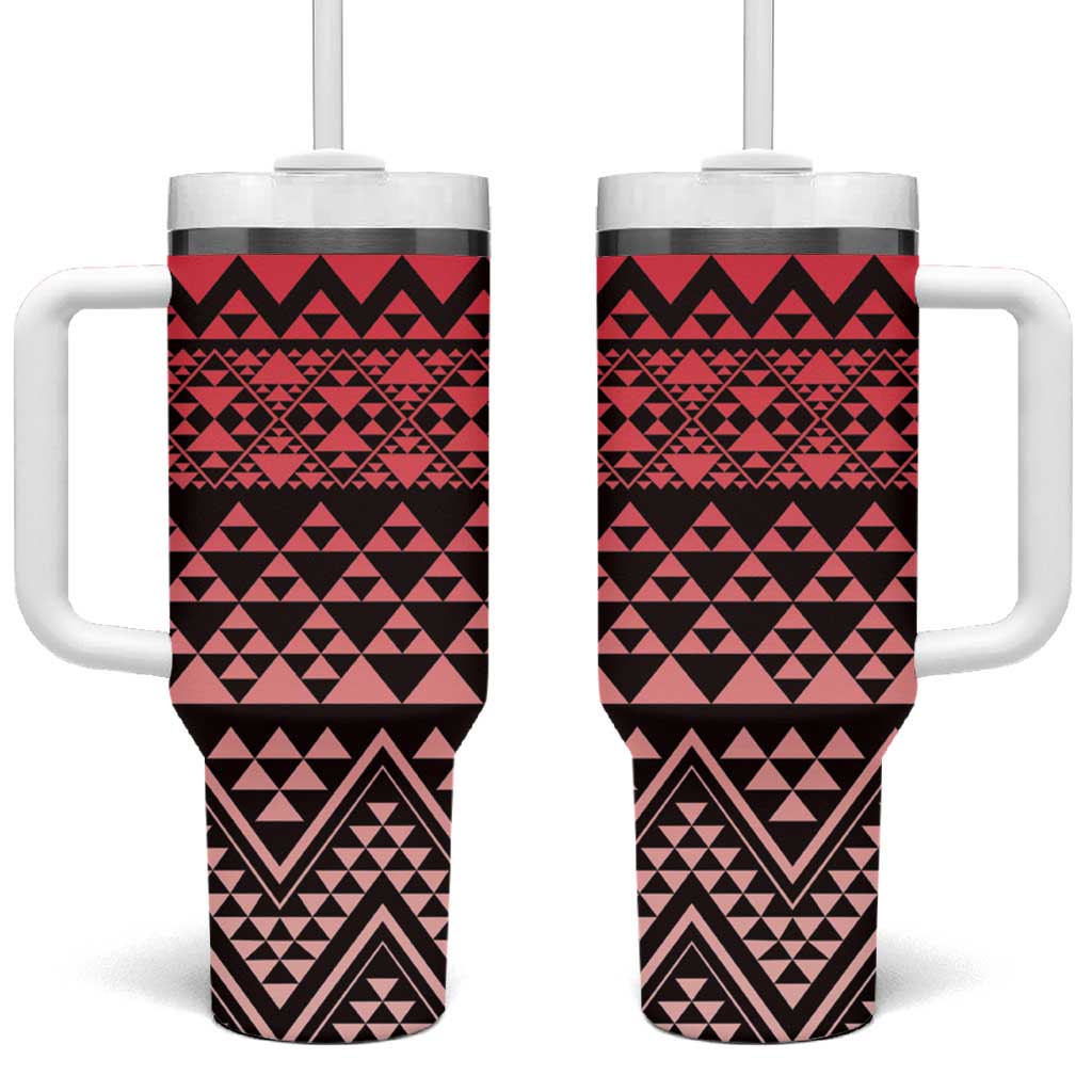 Maori Niho Taniwha Te Wheiao Tumbler With Handle Terracotta - Polynesian Pride