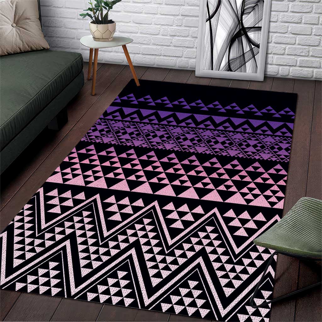 Maori Niho Taniwha Te Wheiao Area Rug Waiporoporo LT7 Purple - Polynesian Pride