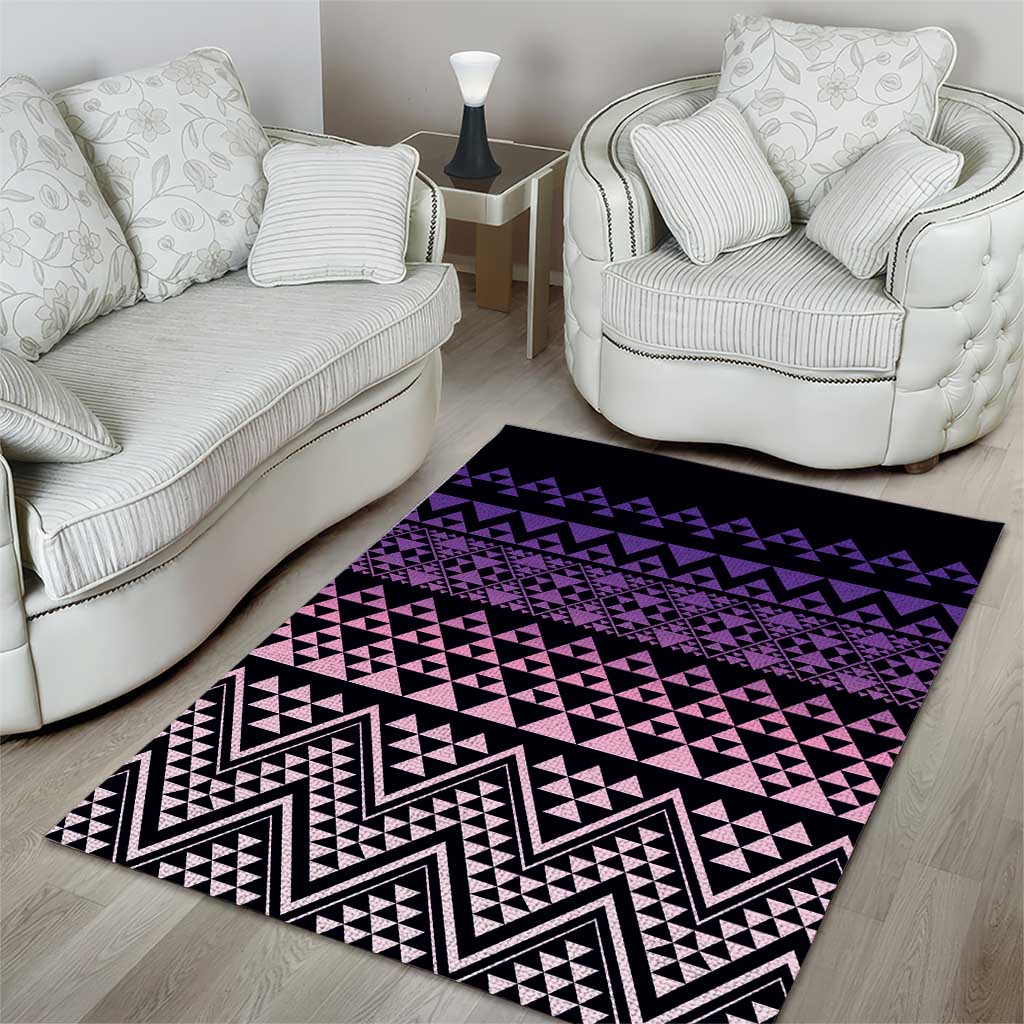Maori Niho Taniwha Te Wheiao Area Rug Waiporoporo LT7 - Polynesian Pride