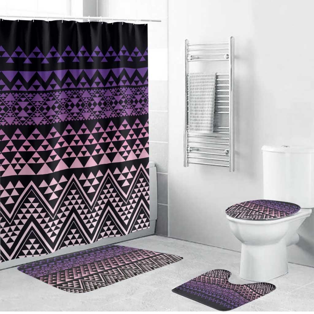 Maori Niho Taniwha Te Wheiao Bathroom Set Waiporoporo - Polynesian Pride