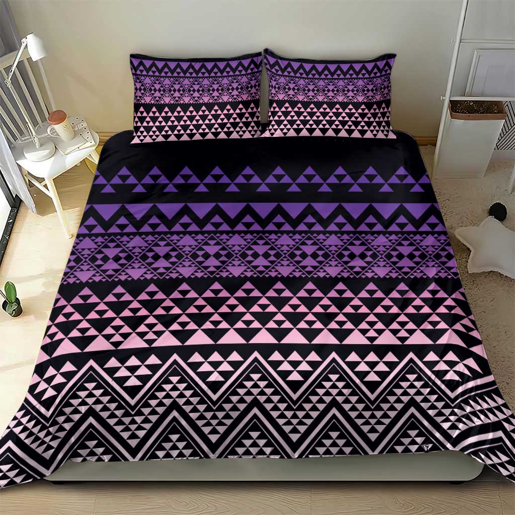 Maori Niho Taniwha Te Wheiao Bedding Set Waiporoporo - Polynesian Pride