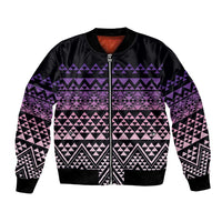 Maori Niho Taniwha Te Wheiao Bomber Jacket Waiporoporo LT7 Unisex Purple - Polynesian Pride
