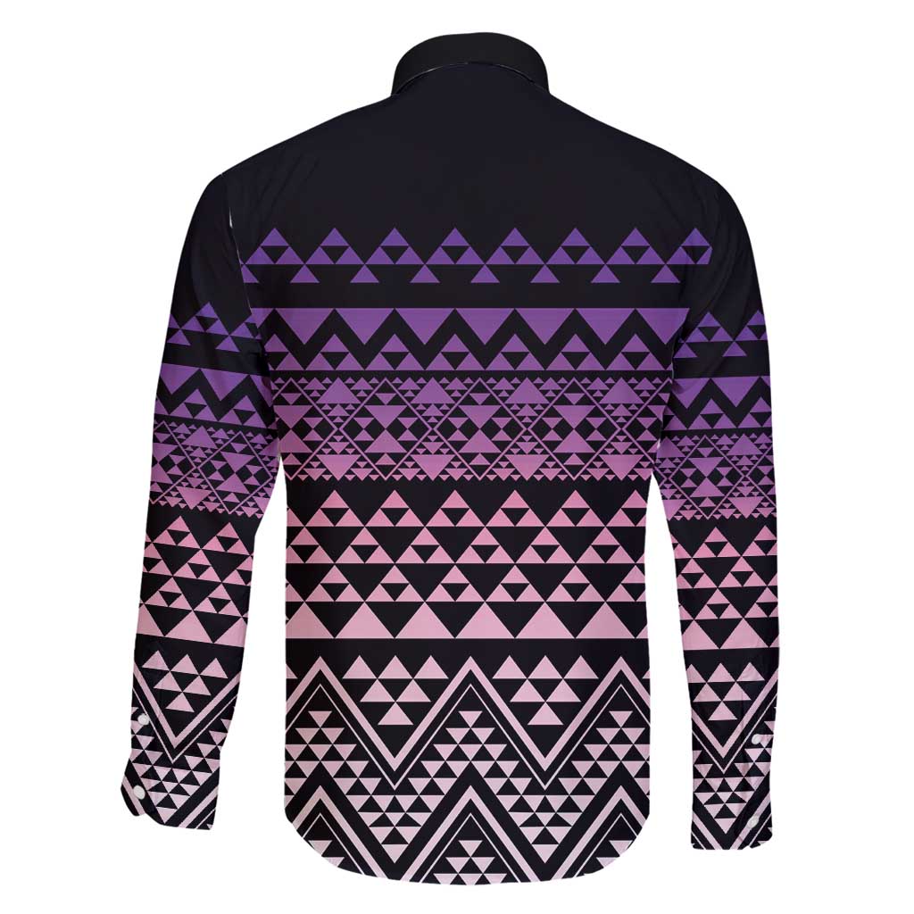 Maori Niho Taniwha Te Wheiao Family Matching Long Sleeve Bodycon Dress and Hawaiian Shirt Waiporoporo - Polynesian Pride