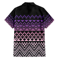 Maori Niho Taniwha Te Wheiao Family Matching Off The Shoulder Long Sleeve Dress and Hawaiian Shirt Waiporoporo - Polynesian Pride