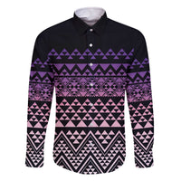 Maori Niho Taniwha Te Wheiao Family Matching Off The Shoulder Long Sleeve Dress and Hawaiian Shirt Waiporoporo - Polynesian Pride