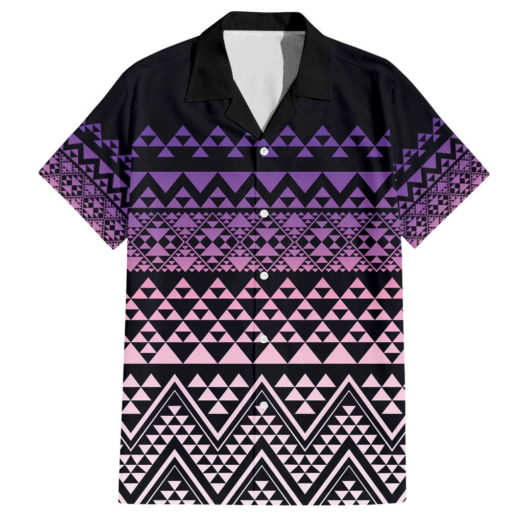 Maori Niho Taniwha Te Wheiao Family Matching Off Shoulder Short Dress and Hawaiian Shirt Waiporoporo - Polynesian Pride