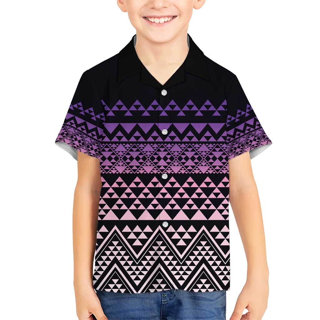 Maori Niho Taniwha Te Wheiao Kid Hawaiian Shirt Waiporoporo - Polynesian Pride