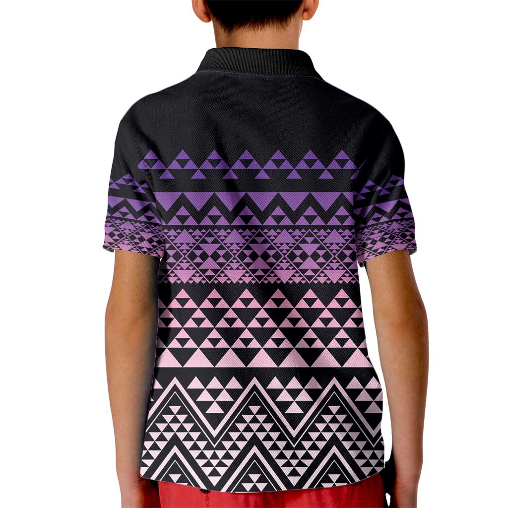 Maori Niho Taniwha Te Wheiao Kid Polo Shirt Waiporoporo - Polynesian Pride