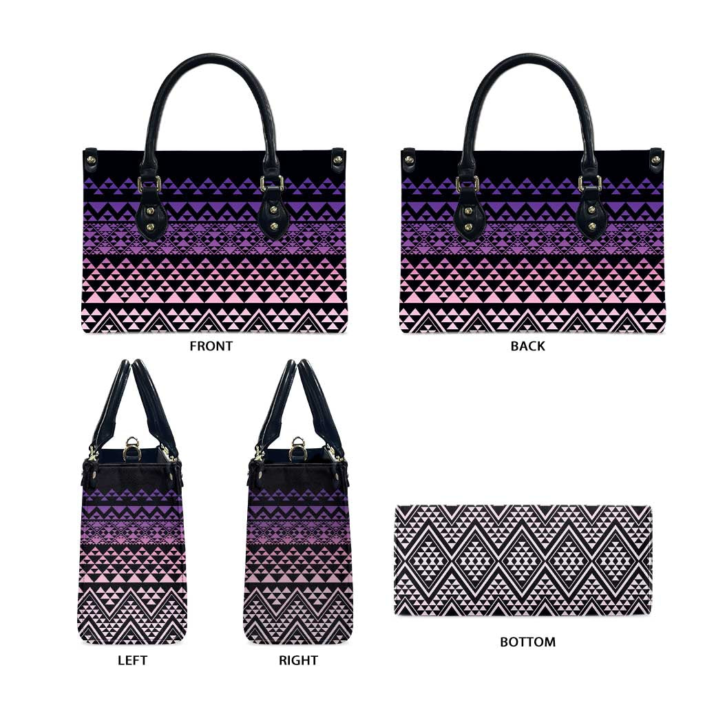 Maori Niho Taniwha Te Wheiao Leather Bag Waiporoporo - Polynesian Pride