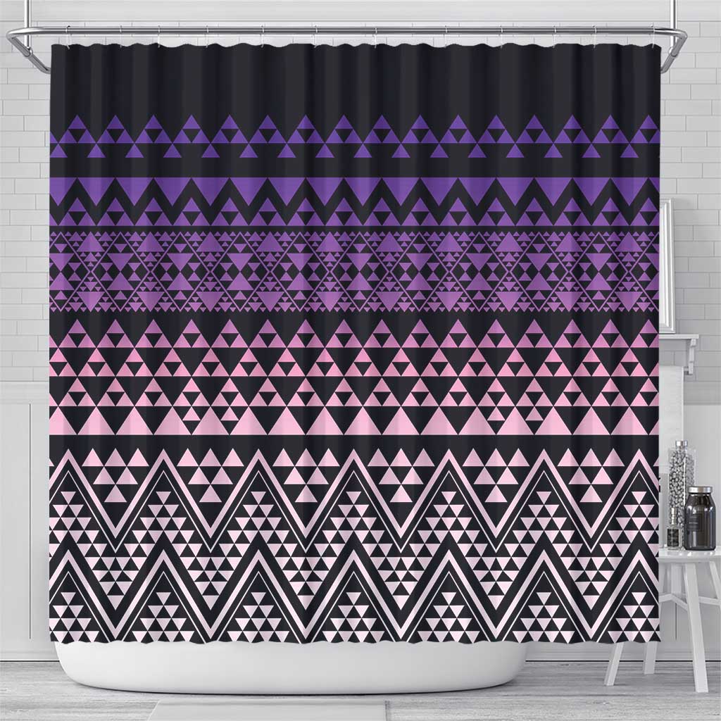 Maori Niho Taniwha Te Wheiao Shower Curtain Waiporoporo - Polynesian Pride