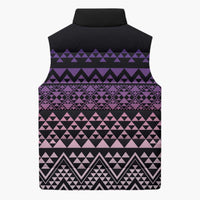 Maori Niho Taniwha Te Wheiao Sleeveless Puffer Jacket Waiporoporo - Polynesian Pride