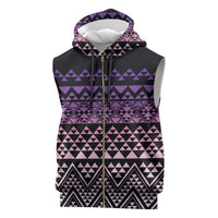 Maori Niho Taniwha Te Wheiao Sleeveless Zip Hoodie Waiporoporo - Polynesian Pride