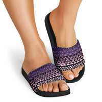 Maori Niho Taniwha Te Wheiao Slide Sandals Waiporoporo LT7 - Polynesian Pride