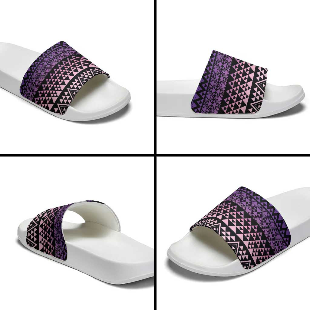 Maori Niho Taniwha Te Wheiao Slide Sandals Waiporoporo LT7 - Polynesian Pride