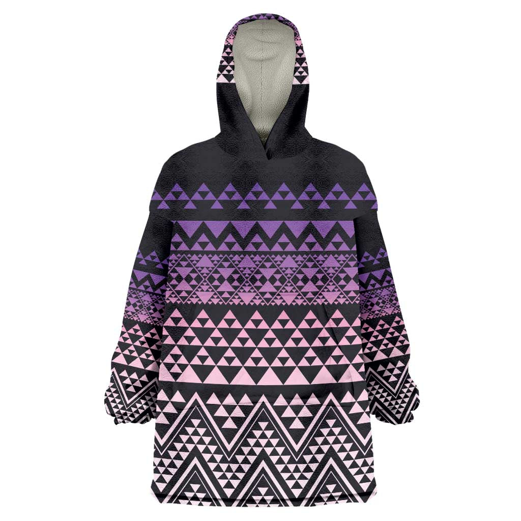 Maori Niho Taniwha Te Wheiao Wearable Blanket Hoodie Waiporoporo - Polynesian Pride