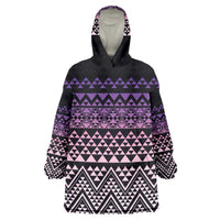 Maori Niho Taniwha Te Wheiao Wearable Blanket Hoodie Waiporoporo - Polynesian Pride
