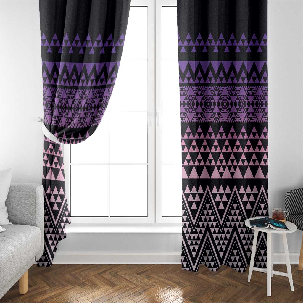 Maori Niho Taniwha Te Wheiao Window Curtain Waiporoporo LT7 - Polynesian Pride