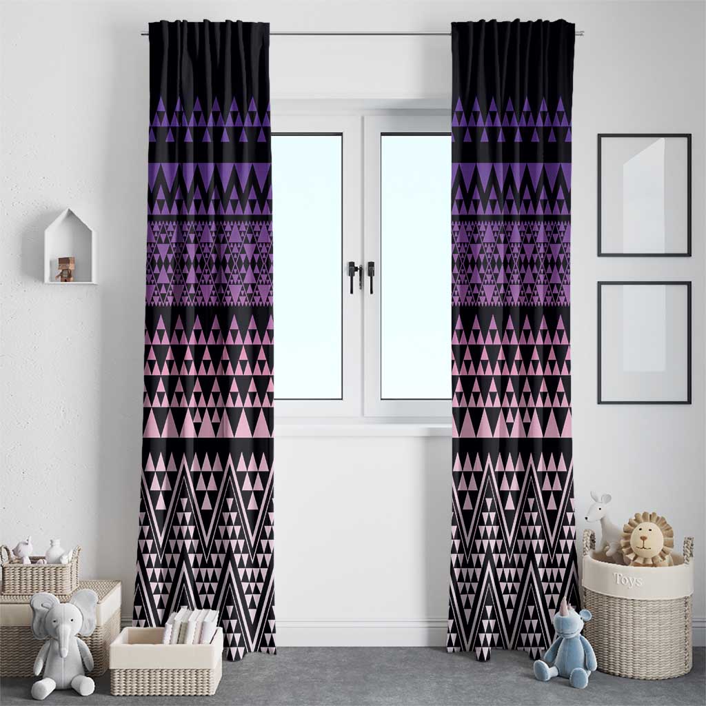 Maori Niho Taniwha Te Wheiao Window Curtain Waiporoporo LT7 - Polynesian Pride