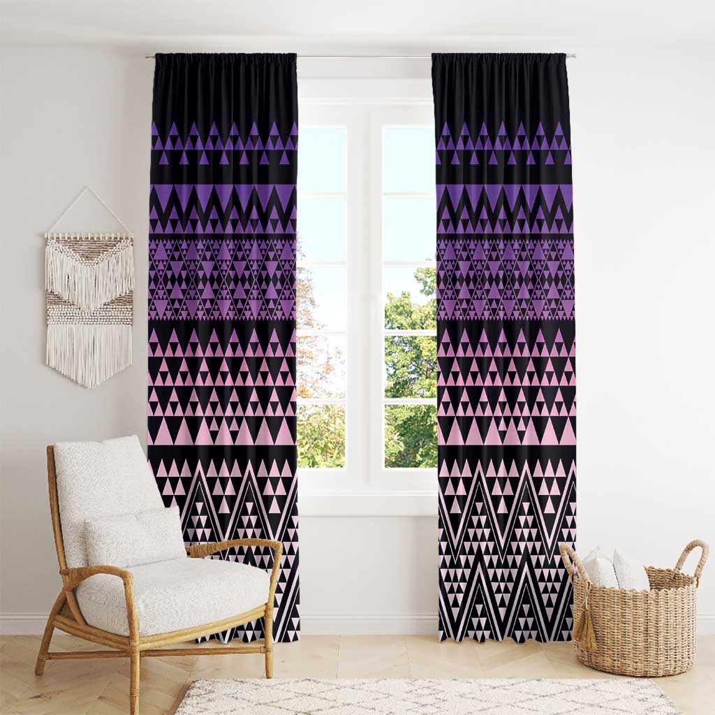 Maori Niho Taniwha Te Wheiao Window Curtain Waiporoporo LT7 - Polynesian Pride