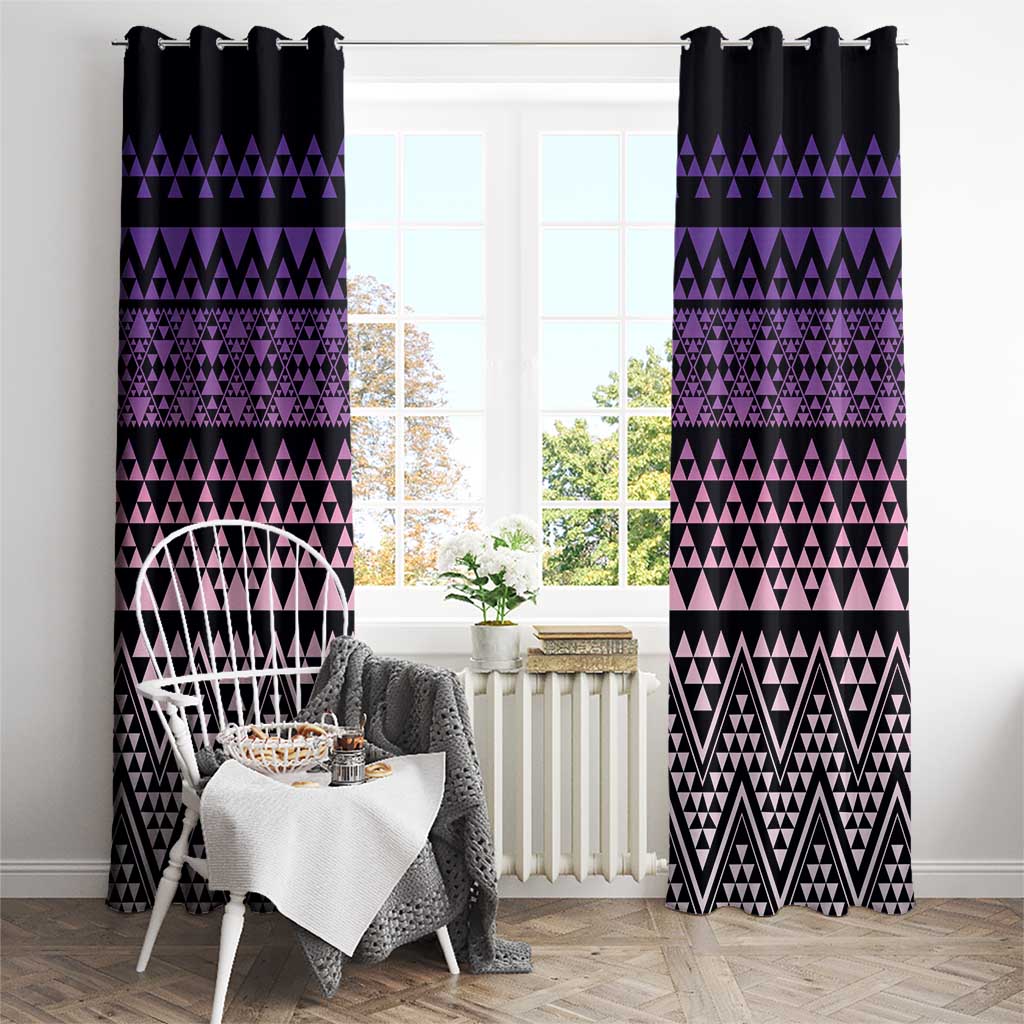 Maori Niho Taniwha Te Wheiao Window Curtain Waiporoporo LT7 - Polynesian Pride