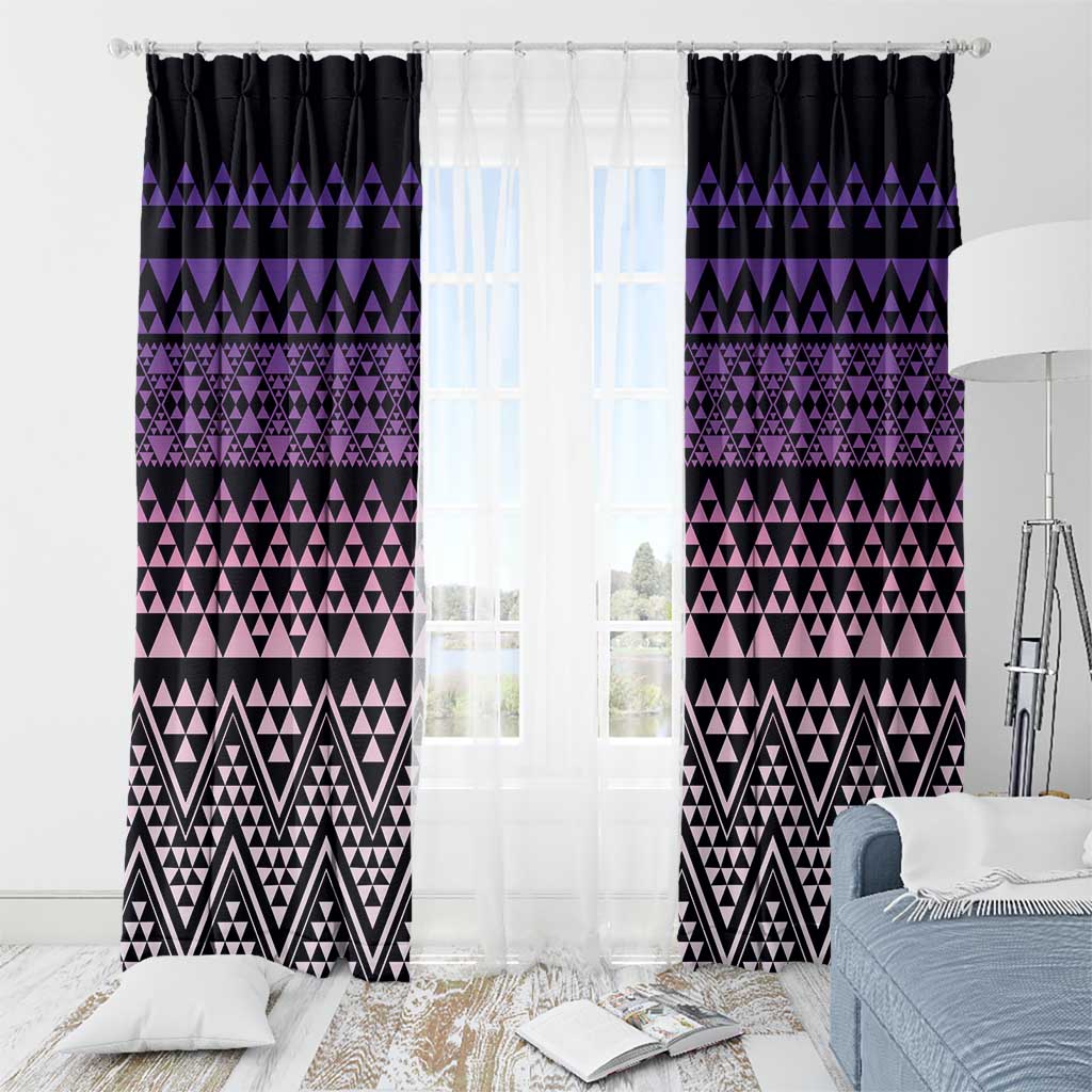 Maori Niho Taniwha Te Wheiao Window Curtain Waiporoporo LT7 - Polynesian Pride